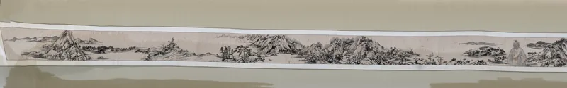 Traveling Among Stream Mountains (Scroll Part 1), 2017, Ink on Semi-Aged Rice Paper (Hand Scroll)
