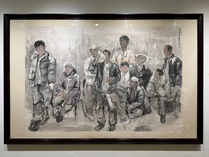 Group Portrait of Common Laborers, 2018, Colored Ink on Rice Paper