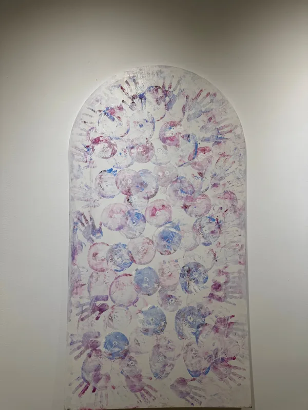 Cell Universe Embrace, 2025, Acrylic on Canvas, Original Body Rubbing Art